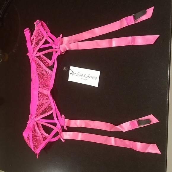 💕FOR LOVE AND LEMONS💕 Soutache Embroidered Garter ~ Berry Large L NWT - Picture 7 of 12